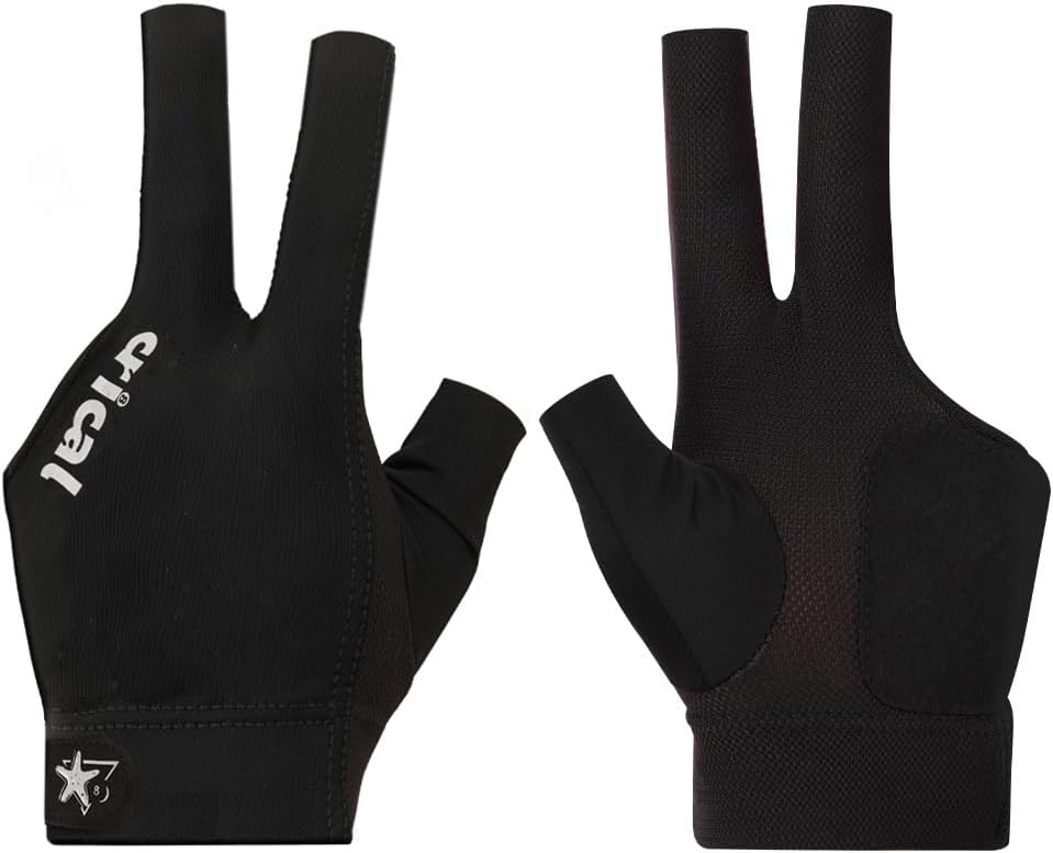 CRICAL Professional Billiard Glove for Pool, 3-Finger Design with Thick Lycra & Non-Slip Grip for Men and Women, Billiard Cue Accessories for Improved Control and Practice