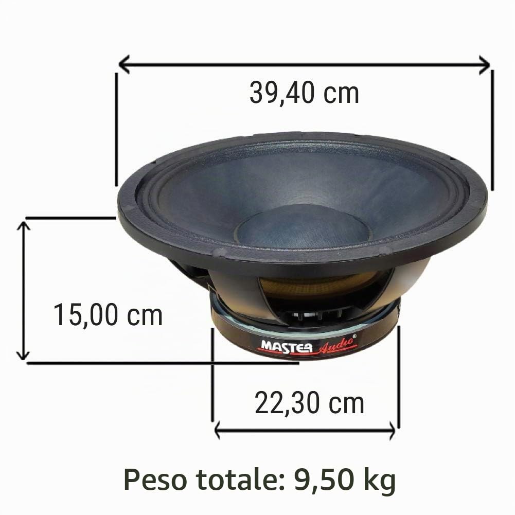 MASTER AUDIO 1 subwoofer LSN15/8 altoparlante 38,00 cm 380 mm 15" 600 watt rms 1200 watt max impedenza 8 ohm casa party sensibilità 97 db, 1 pezzo