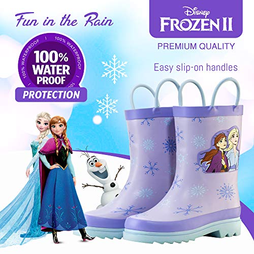 Disney Frozen Girls' Rain Boots – Waterproof Rubber Boots with Anna & Elsa Print (Toddler/Little Kids)3