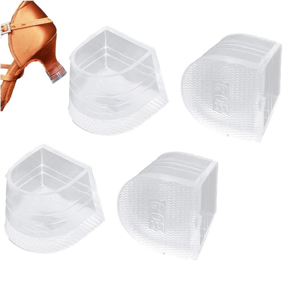 Sslvya High Heel Protectors Heel Caps, 2 Pairs Heel Covers for High Heel Shoes Anti Slip Noise Reducing Heel Stoppers Stiletto Tip Protectors for Outdoor Use