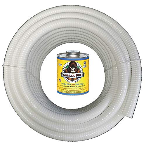 HYDROMAXX (3" Dia. x 25 ft) White Flexible PVC Pipe, Hose, Tubing for