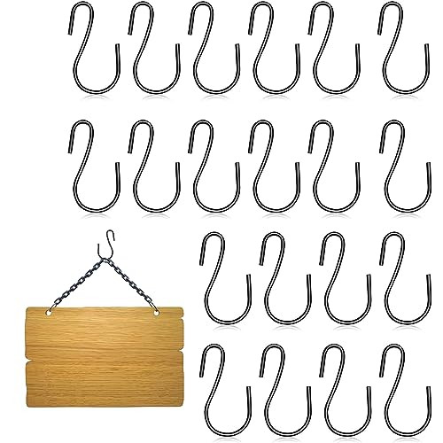 Aidi 20 Pcs S Hooks for Hanging, Small Stainless Steel S Hooks for Crafts Jewelry Hanging Pot Plants Home Kitchen, Workshop, Office, Bathroom and Bedroom