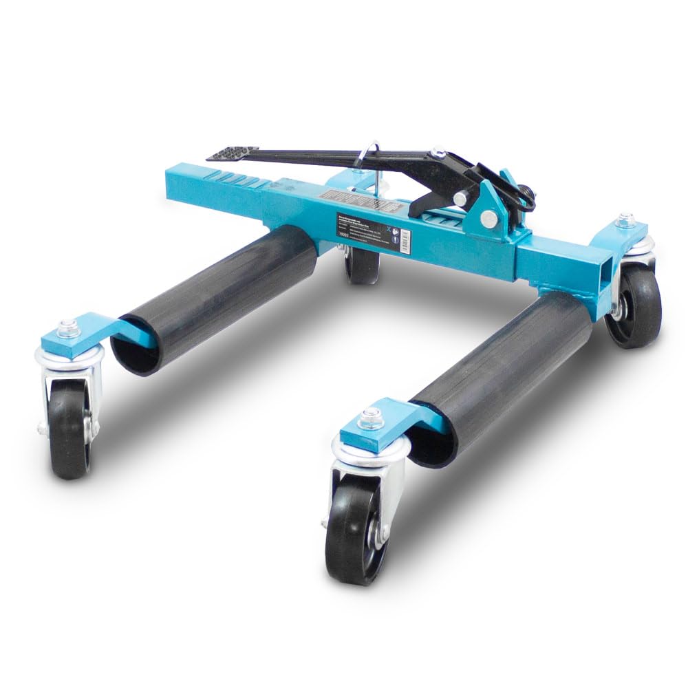 4X BITUXX PKW Rangierhilfe Rangierheber mechanisch Wagenheber Auto Rangierroller Rangierheber belastbar bis 560 kg pro Rangierroller (Blau)