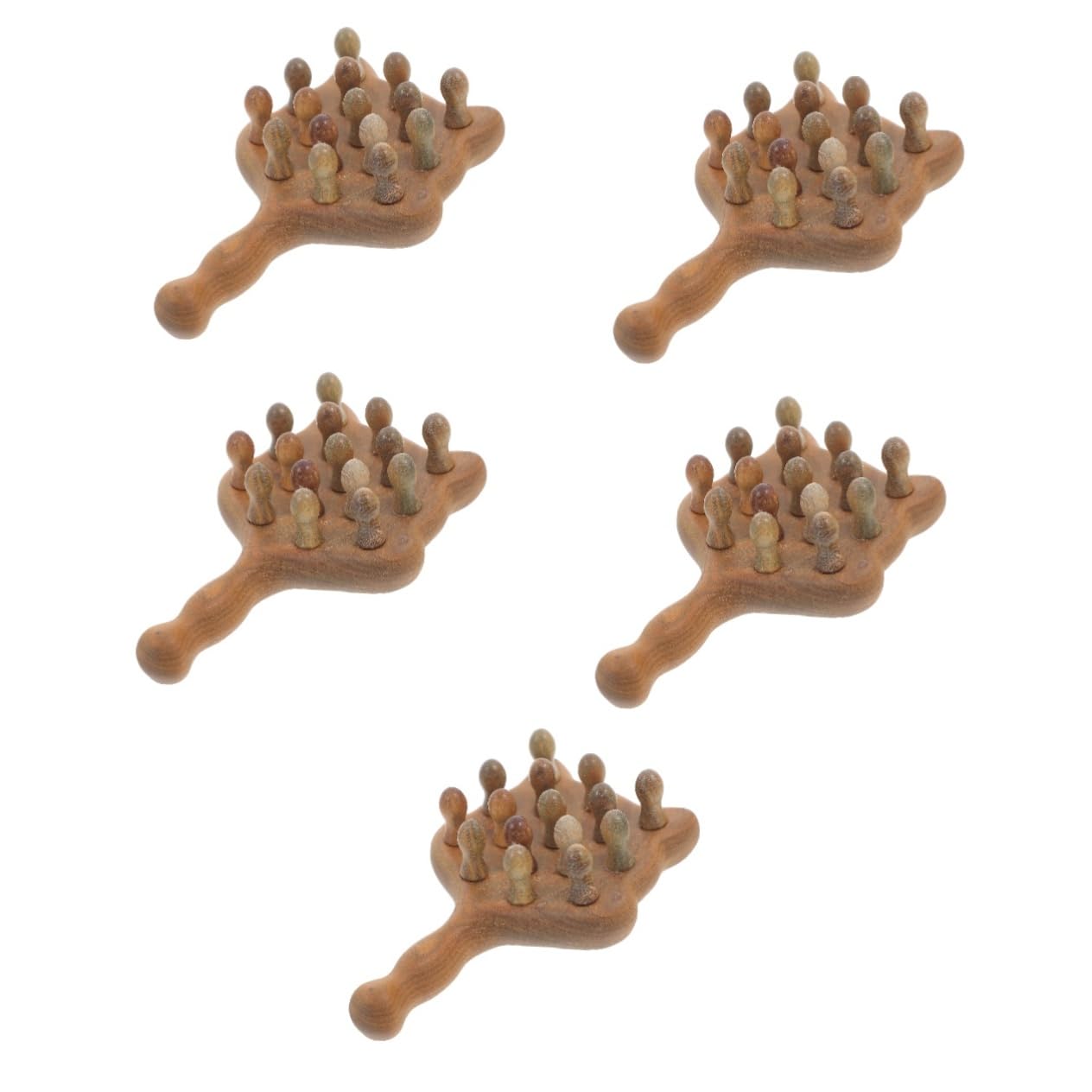 Healeved 5stücke Scalp Aus Holz Handheld Massagekamm Mit Breiten Zähnen Für Kopfhautpflege Für Zuhause Und Unterwegs Fördert Entspannung Und Wohlbefinden