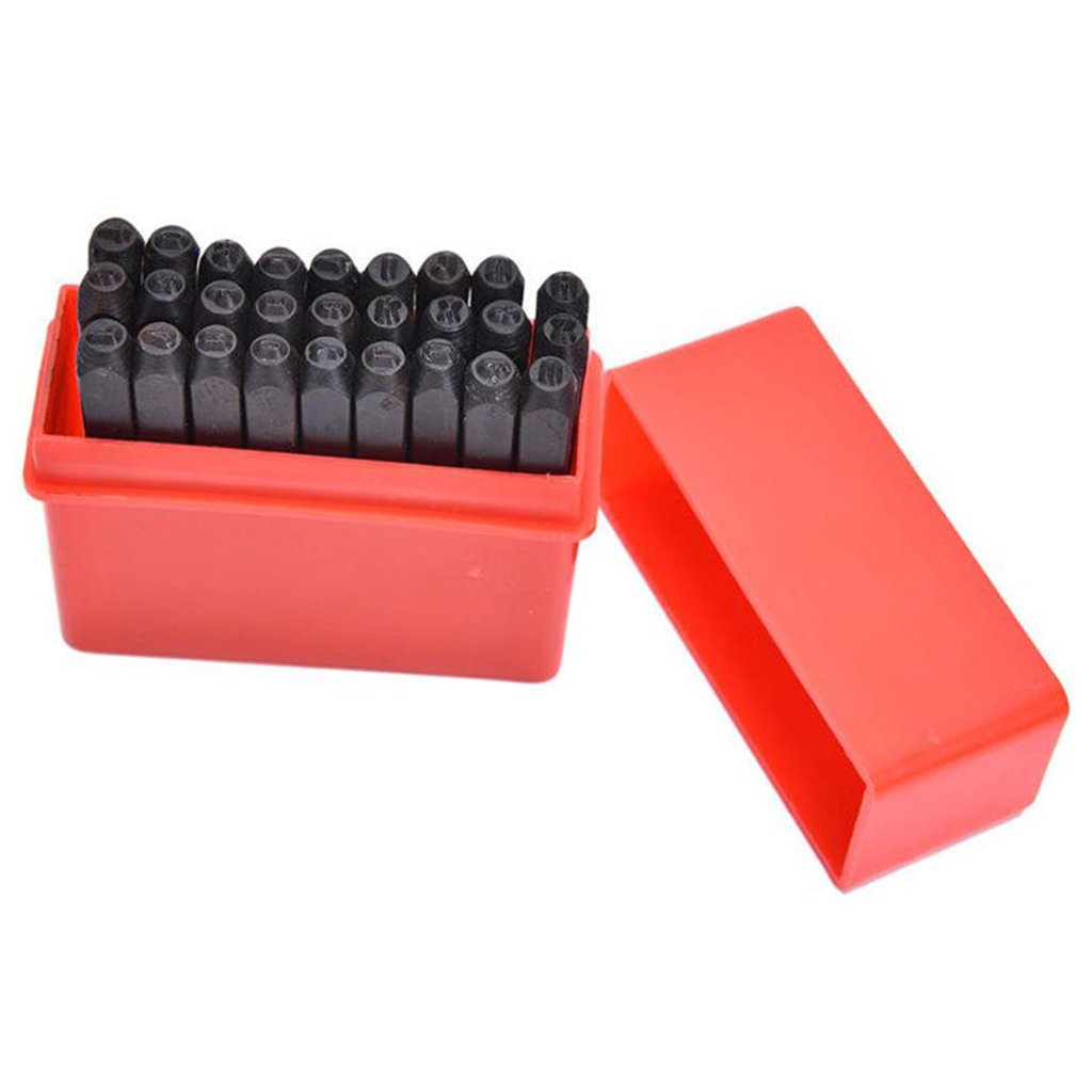 Juego de 27 Piezas de Letras Z LPHBET con Punzón ''&'' para Madera (4 Mm, 5 Mm Y 8 Mm), Negro, 8 mm
