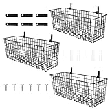Vecksoy Drahtkorb zur Aufbewahrung | Hängende Drahtkörbe zur Aufbewahrung - 3er-Pack Wandkörbe aus Draht zum Aufhängen für Obst, Gemüse, Knoblauch, Zwiebeln, Kartoffeln, Tomaten