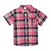 iLover Plaid Casual Boys' Short Sleeve Woven Shirt Button Down Shirts 9-10 Years