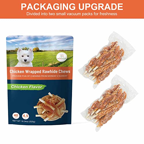 Mon2Sun Dog Rawhide Twist 4-4.5 Inch Chicken Wrapped Rawhide Sticks For Puppy And Small Dogs, Promotes Dental Health Chicken Wings (Chicken, 18.34 Ounce -Pack Of 1) #TOP6