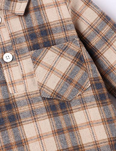 Infant Baby Boys Plaid Flannel Shirt Romper Long Sleeve T-Shirt Tops #TOP3