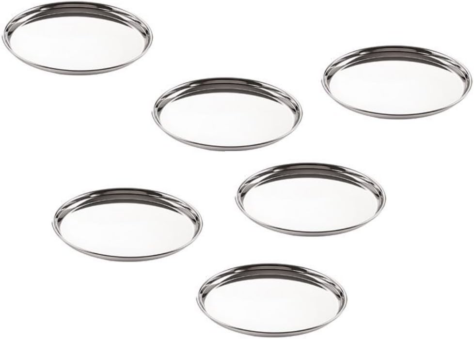 Neelam Buffet Plate - Beggi China, Stainless Steel, 8 inch, 1pcs Set (1)