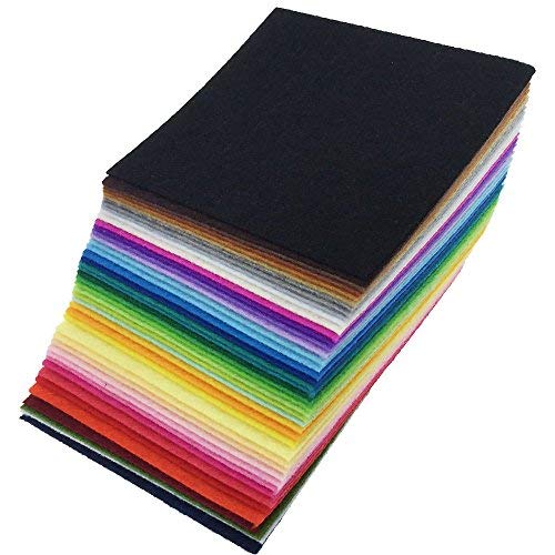 Image of 42pcs Felt Fabric Sheet 4 inchx4 inch Assorted Color DIY Craft Squares Nonwoven 1mm Thick (Pack of 2)