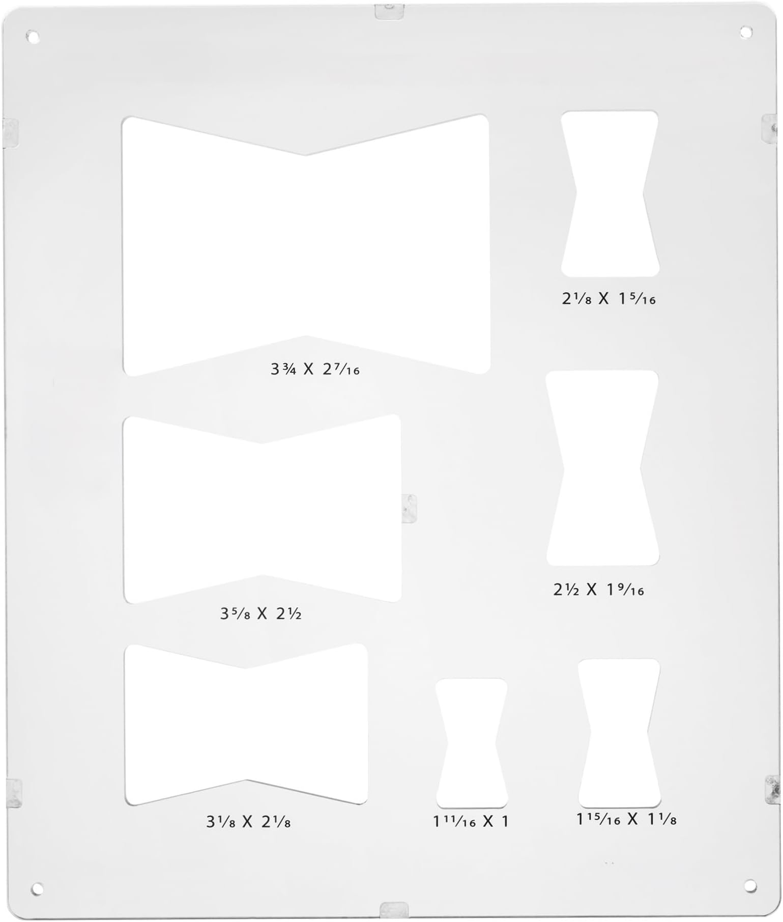 Jasper 100 | 7 in 1 Butterfly Key Inlay Router Jig Woodworking Template | Decorative Bow Tie Stencils Wood Carving Tool | Rout Both Inlay Keys & Matching Mortises | (Transparent)