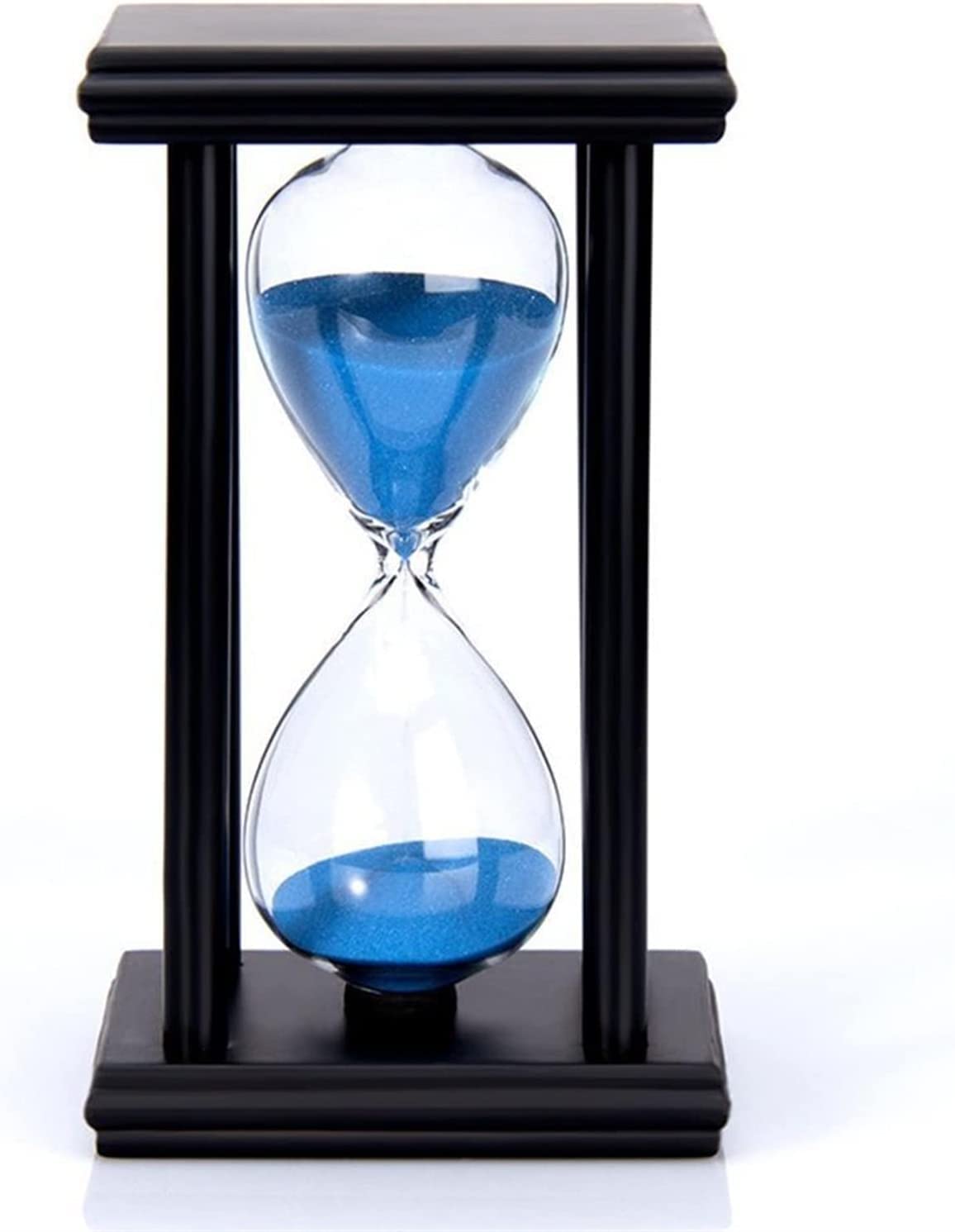 Sandglass45/60min Holz Sanduhr Sandglas Sanduhr Timer Küche Schule Wohnkultur (Farbe: Schwarz Weiß 60 Min) (Weiß Blau 60 Min) (Farbe: Weiß Blau 60 Min)