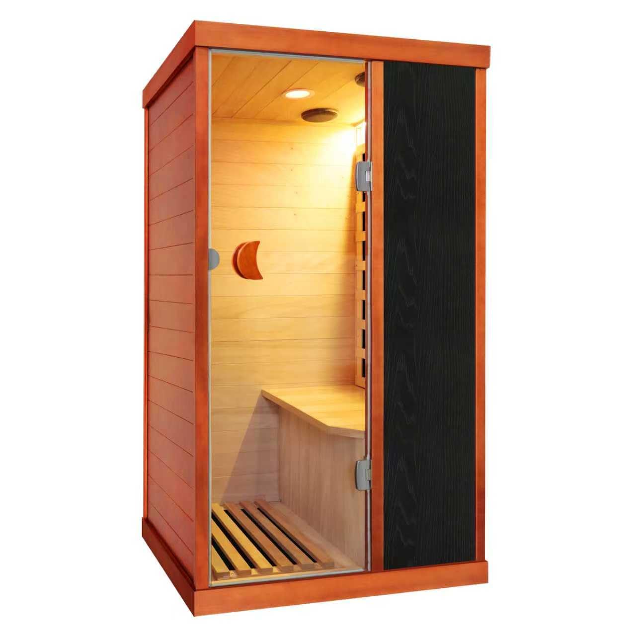 RIGO Far Infrared Sauna 800W Single-Person Indoor Sauna Home Sauna Low EMF 110V Dry Sauna Dimensions: 28.74 × 35.24 × 61.61 inches