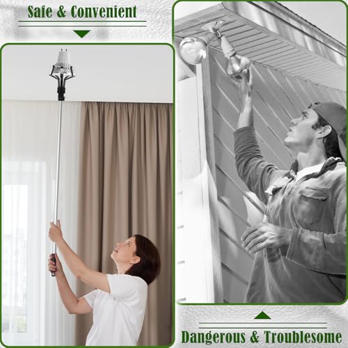 Solaradgy 12FT Light Bulb Changer for High Ceilings, Light Bulb Changer with 2PCS Baskets and Suction Cup Light Bulb Pole Changer High Reach Light Bulb Changing Pole for Household Camping - Thumbnail 6