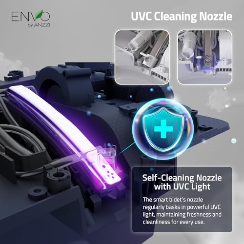 Inodoro inteligente de una pieza Envo Day Series con bidet, doble descarga y sensor de pie | Asiento calefactado ajustable, apertura automática de tapa miniatura 5