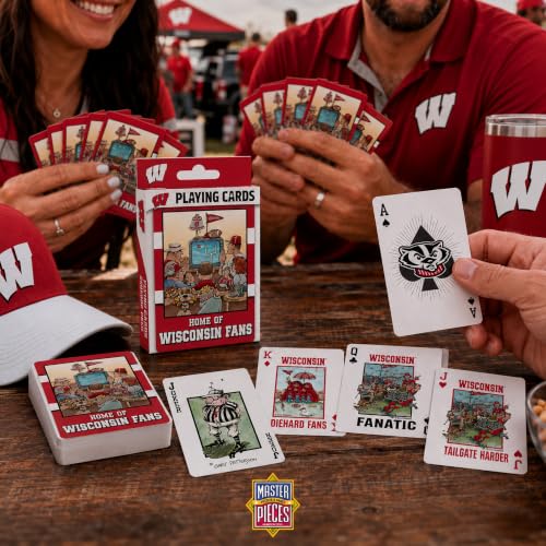 Image of Masterpieces Kid Playing Cards - Officially Licensed NCAA Wisconsin Badgers Deck