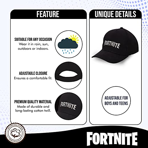 FORTNITE Baseball Cap for Boys, Quality Made Boys Hat and Fitted Cap, Flatbrim Baseball Hat with Sleek Design2