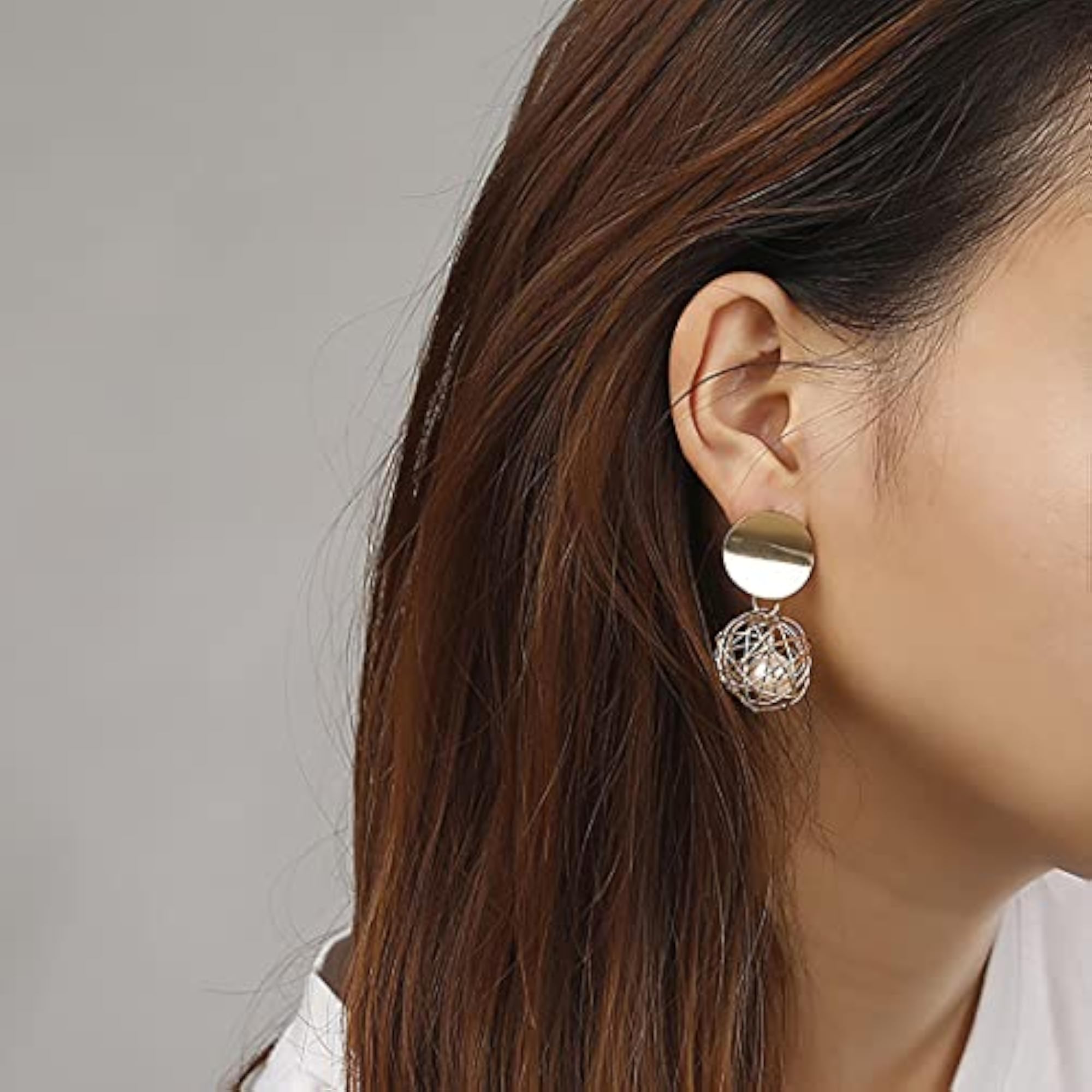 Gold Leaf Drop Earrings for Women
