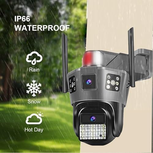 Image of WC16K 3MP HD Dual Lens 4G CCTV Camera for Home Outdoor | Color Night Vision | 355 PTZ | AI Motion Tracking | Two-Way Audio | Waterproof | Phone Push Alarm | Built-in Siren