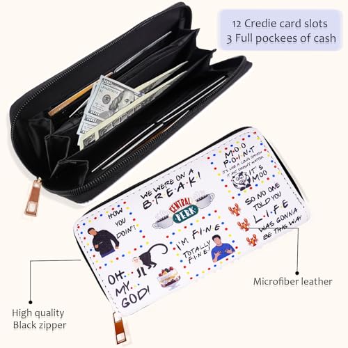 Wallet for Women,Funny TV Show Merchandise TV Show Gifts PU Leather Card Holder Organizer Ladies Clutch Travel Purse,Phone Credit Card Money Holder with Many Rooms Durable Zipper Purse4