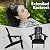 Plawdlik Folding Adirondack Chair Set of 4, Cup Holder?Wooden Textured ?Heavy All-Weather HDPE Comfortable Set Poolside Backyard Lawn Black