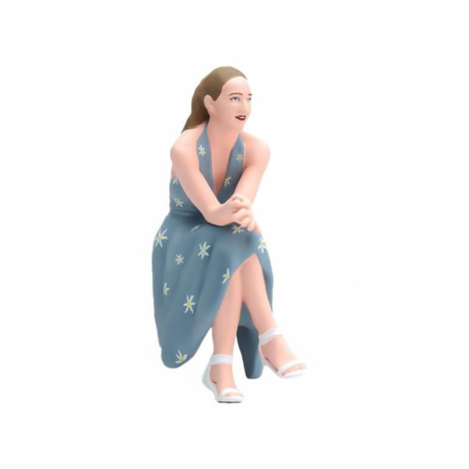 Miniaturfigur Frau Sitzend Resinfigur Dekorationsfigur Sammlerfigur Ruhige Sitzhaltung Feines Finish für Kabinett Tischplatte Leseecke Geeignet