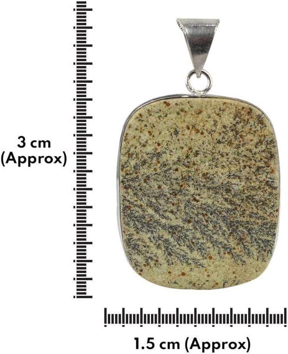 Aleafa Armlet Presents Dendrite Limelite Pendant Square Shape Crystal Stone Locket - Pendant with Metal Chain for Reiki and Crystal Gemstone for Unisex (Color Multi) #Aport-0064