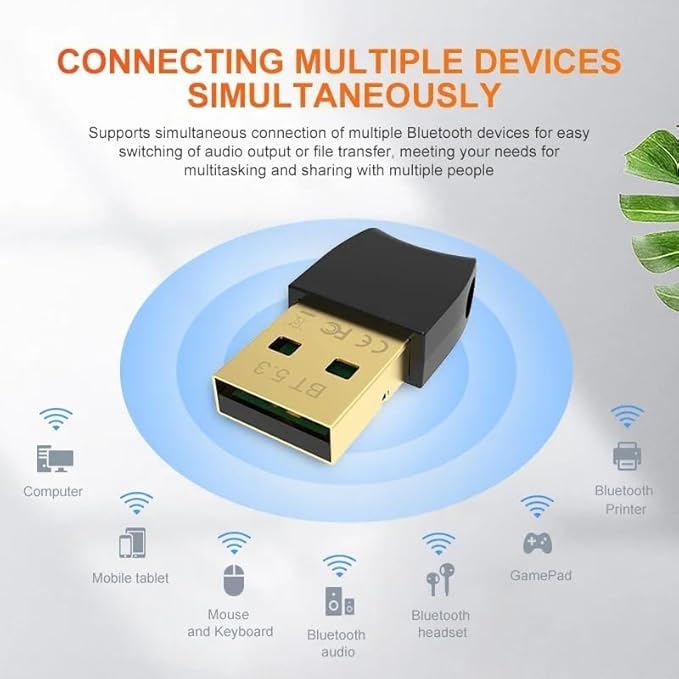 Adaptador Bluetooth 5.3 USB para PC miniatura 4