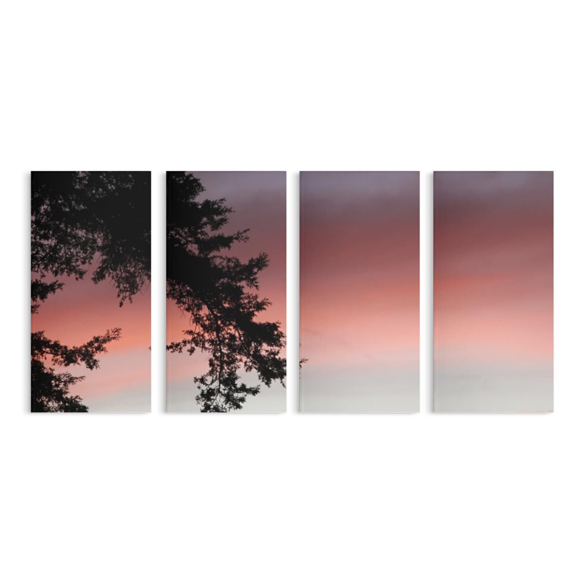 Blacktree Patterned Wall Art Decor 4 Piece Framed Canvas Set for Living Room Kitchen Bedroom 8x16 inch