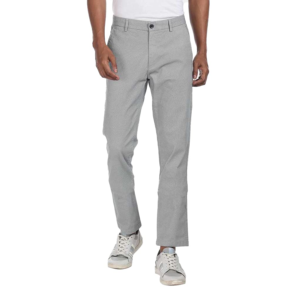 ArrowSports Men's Slim Pants (ASABTR2445_Medium Grey_38)