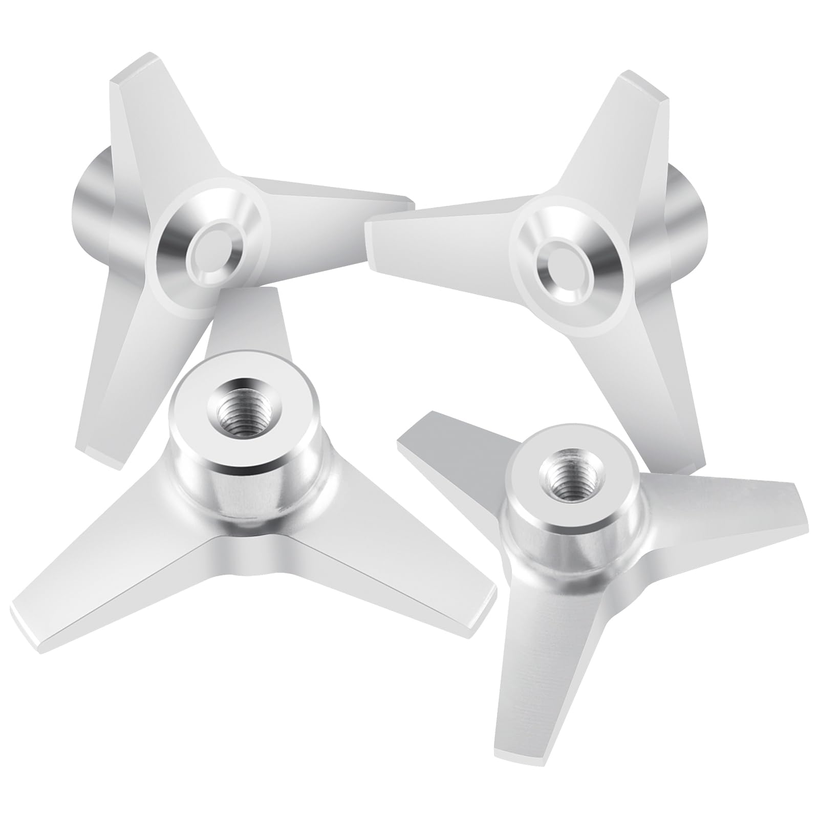 AXspeed Aluminium Wheel Center Nut Spinner 4pcs Wheel Center Cap for Tamiya 1/10 Super Clod Buster RC Truck(Silver) - Image 2