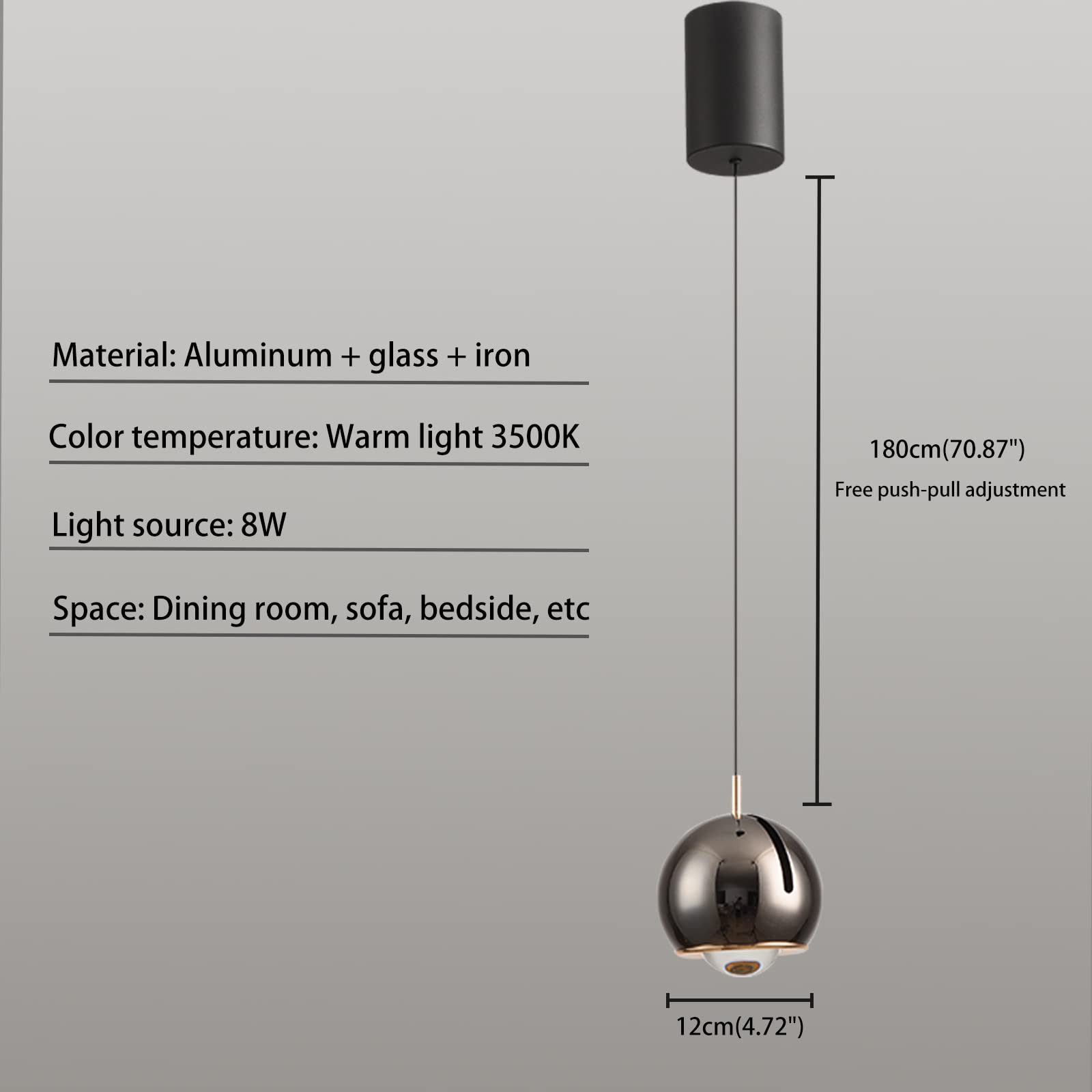 Creativo Sollevamento Illuminazione Interruttore a sfioramento Dimmerazione Luce a sospensione Camera da letto Angolo di 90° Regolabile Luci sospese Alluminio Salita e discesa Lampadari LED Calda Luce