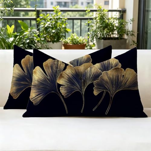 Housse de coussin extérieur imperméable 40x80 avec fermeture invisible et imprimé double face noir - 3