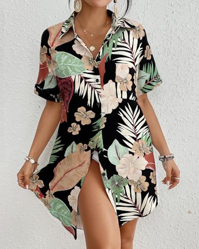 Image of Bsubseach Women Swimsuit Coverup Shirt Dress Button Down Bathing Suit Cover Up Beach Vacation Outfits