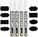 Pennarelli Gesso Liquido di DIGIELE, 2 Pezzo 3mm + 2 Pezzo 6mm Pennarello Lavagna Gesso Bianco e 16 Adesivi Etichette, Reversibile Punta Fine Scalpello o Tonda, Asciutto o Bagnato Cancellabili