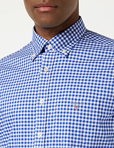 GANT REG BROADCLOTH GINGHAM SS BD, Camicia Uomo