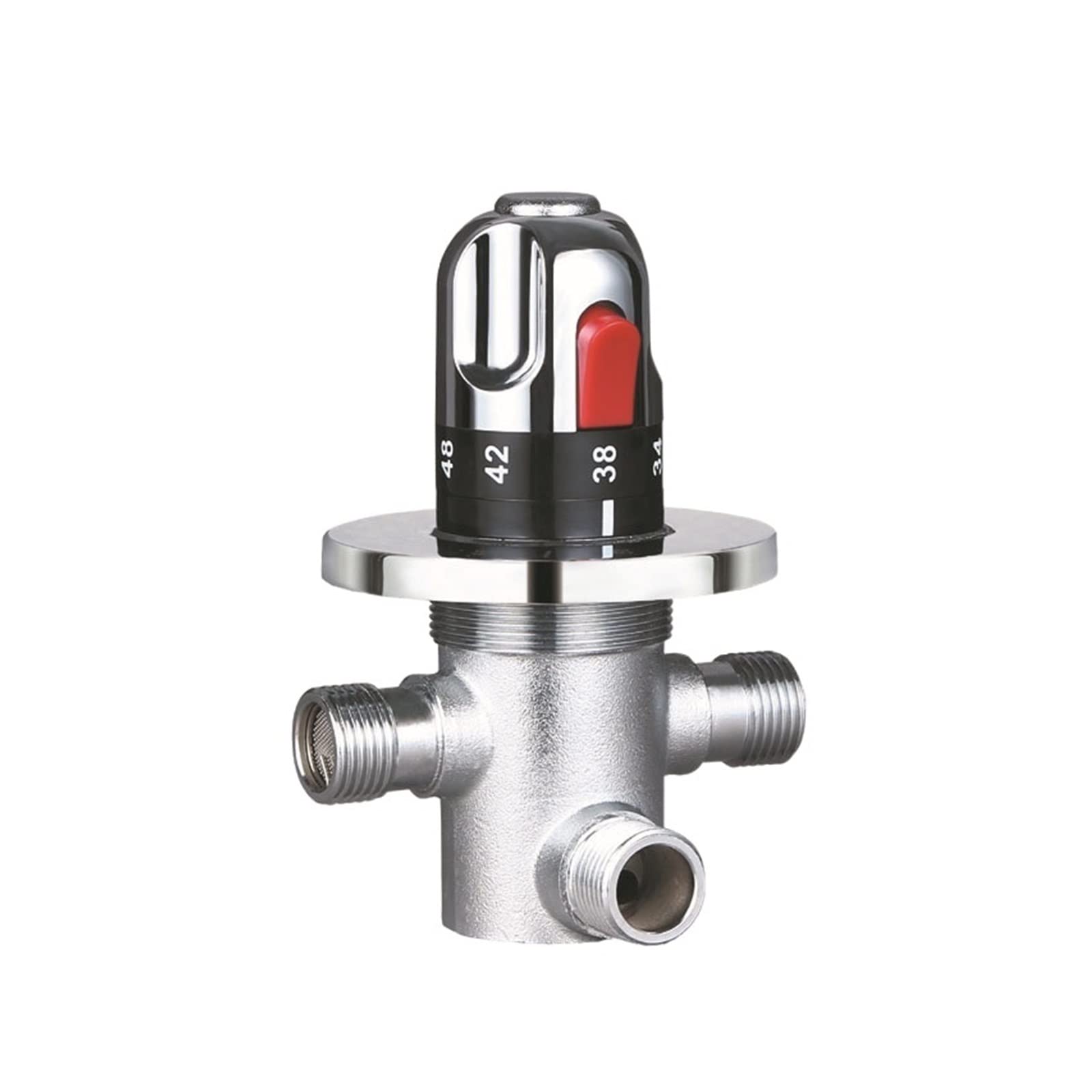 Huuoqiwy One Color 1/2" Inch Dn15 Brass Thermostatic Mixing Valve Solar Water Heater Valve Adjust The Mixing Water Temperature Thermostatic Mixer