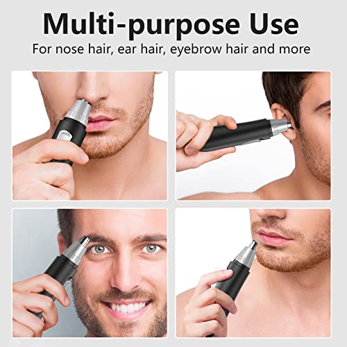 Smity Rechargeable Ear And Nose Hair Trimmer Professional Painless Eyebrow Trimmer For Men And Women Operated Dual-Edge Blades (Black) #TOP3