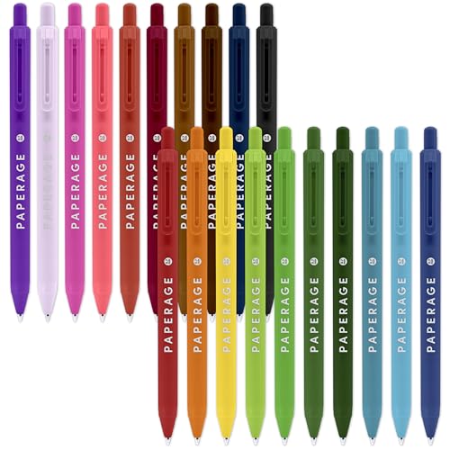 Bolígrafos de gel retractiles PAPERAGE pack 20 colores surtidos miniatura 1