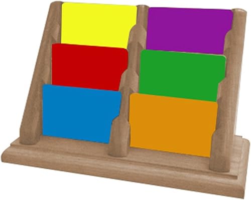 Wooden Mallet Tarjetero para encimera de 3 bolsillos, caoba