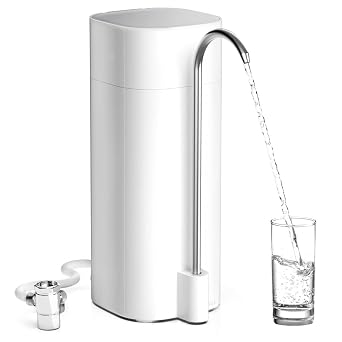 Reverse Osmosis Membrane Water Filter, Standing Water Purifier, Integrates with Kitchen Faucet, Direct Connection Type, Multi-Layer Filtration Water Purifier, Odor Removal, Retains Minerals, Converts Tap Water Into Famous Water White