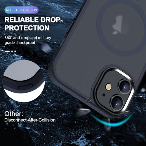 Coque MagSafe iPhone 12 Pro antichoc QLTYPRI translucide mate bleue - 2