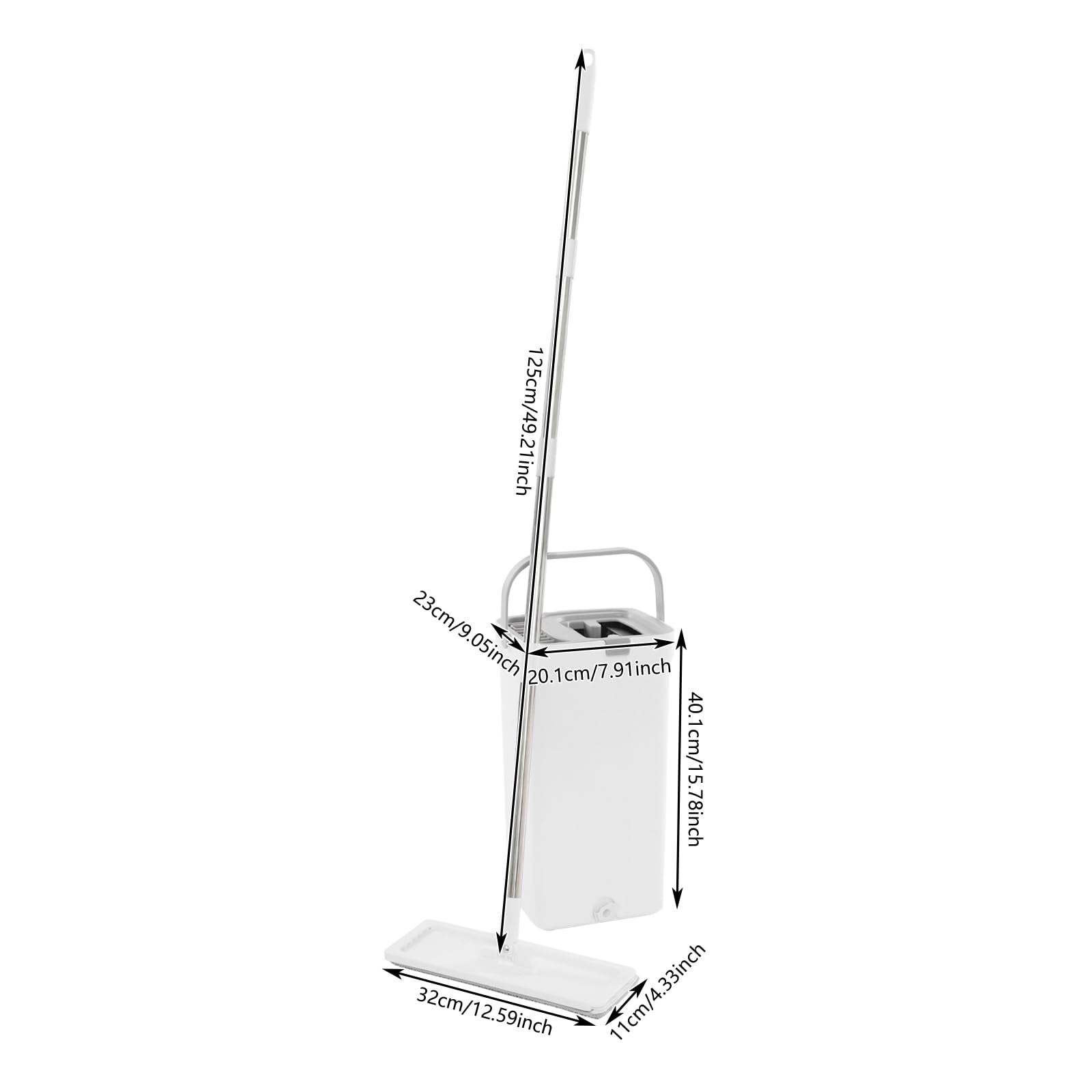 Fregona plana con cubo ABS microfibra giratoria 360° para cocina | Cubo de doble compartimento con rascador flotante, ideal para cocina, baño, paredes y ventanas