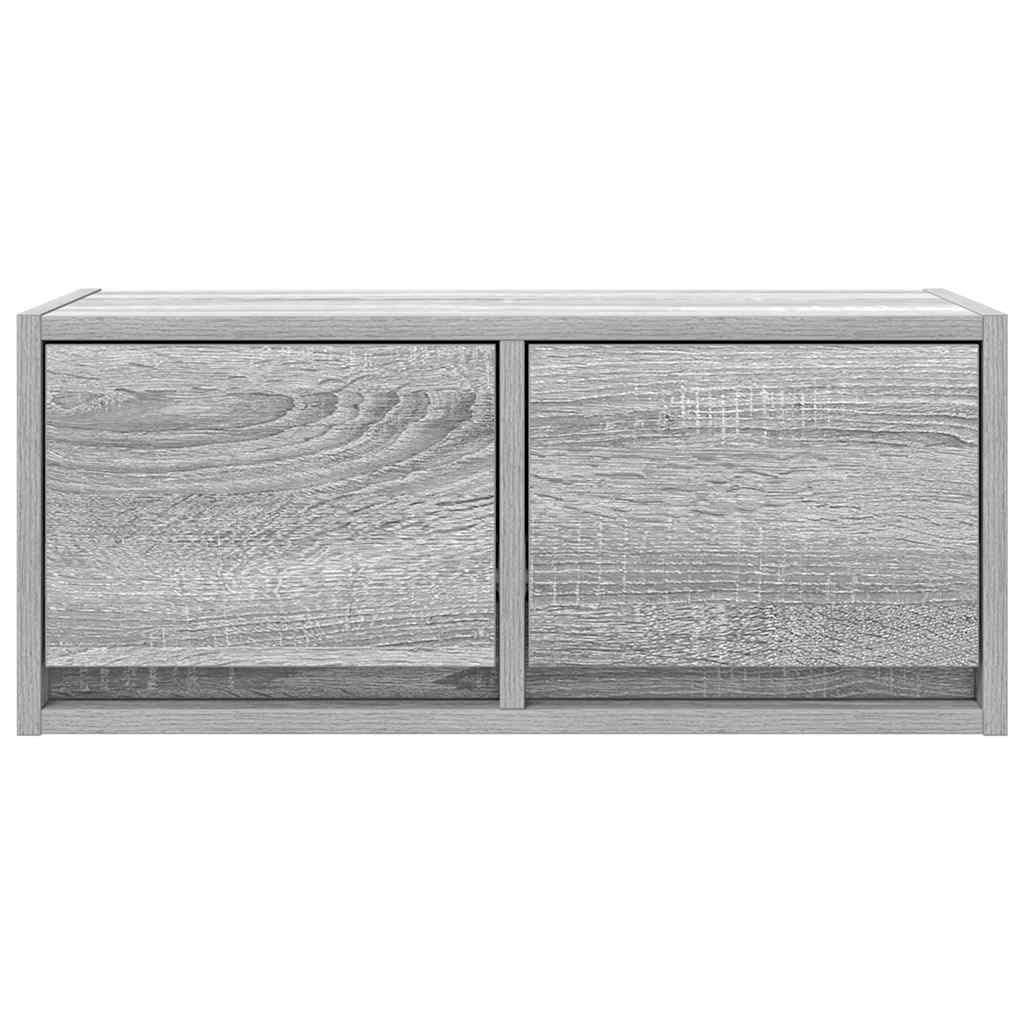 Mobile TV grigio Sonoma, 60 x 31 x 25,5 cm, con 2 cassetti, montaggio a parete, per soggiorno, camera da letto, credenza