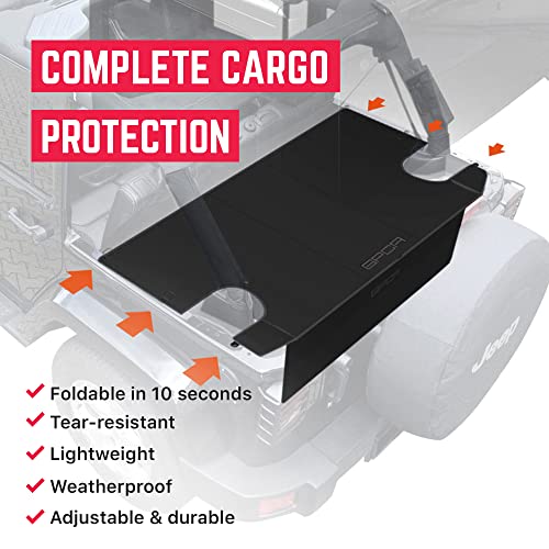 Image of GPCA Cargo Cover for Jeep Wrangler 2007-2018, JK 4-Door Soft /Hard Top