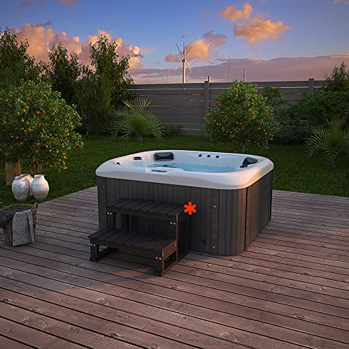 HOME DELUXE - Outdoor Whirlpool - SEA Star Pure - Maße 180 x 160 x 79 cm - Inkl. Heizung, 19 Massagedüsen und 15 Lichtquellen | Außen Whirlpool Spa für 4 Personen – Bild 4