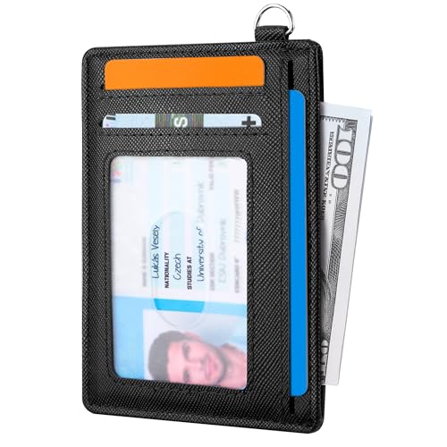 Image of Mayski Slim Wallet, Credit Card Holder for Women, Minimalist Front Pocket RFID Blocking Card Cases, Small Wallet Women Men(Cross Black)