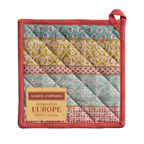 Maison-dHermine-Pot-Holder-100-Cotton-Heat-Resistant-Potholders-8-Inch-x-8-Inch-Hot-Pads-with-Loop-BBQ-Cooking-Grilling-Microwave-Easter-Decorations-SpringSummer-Marquise Maison dHermine Pot Holder 100 Cotton Heat Resistant Potholders 8 Inch x 8 Inch Hot Pads with Loop BBQ Cooking Grilling Microwave Easter Decorations SpringSummer Marquise
