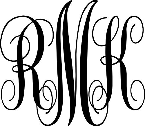 Minglewood Trading - White - Monogram Vinyl Sticker 11.5" X 10" - Custom Family Initials Name - Personalized Die Cut Decal - Traditional #TOP2